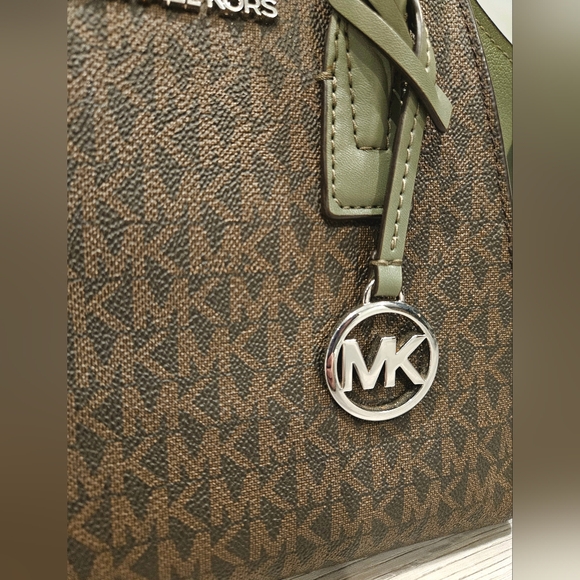 Michael Kors Sage Green and Brown Satchel - Picture 3 of 7